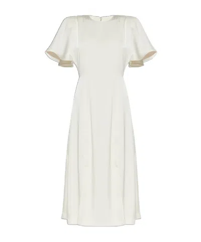 Rotate Birger Christensen Rotate Satin Slit Midi Dress In White