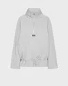 Rotate Birger Christensen Half Zip Light Grey Melange Scuba Jacket In Gray