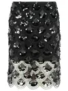 Rotate Birger Christensen Sequined Scalloped Midi Skirt In Black