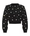 Rotate Birger Christensen Rotate Sequin Embellished Cropped Jumper In Black