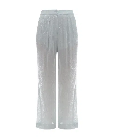 Rotate Birger Christensen Rotate Sequin-embellished Pleated Trousers In Gray