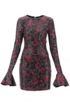 Rotate Birger Christensen Rosita Open-back Sequined Floral-print Chiffon Mini Dress In Multicolor