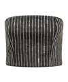 Rotate Birger Christensen Rotate Cropped Top With Sequined Stripes In Black