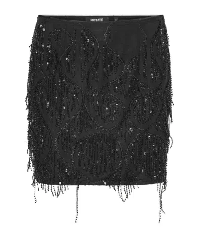 Rotate Birger Christensen Rotate Sequinned Mini Skirt In Black