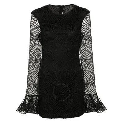 ROTATE BIRGER CHRISTENSEN ROTATE SHINY MINI FLOUNCE DRESS