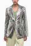 ROTATE BIRGER CHRISTENSEN SINGLE-BREASTED PYTHON PRINTED ECO-LEATHER BLAZER 38 ITALIAN SIZE