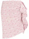Rotate Birger Christensen Heart-print Frilled Mini Skirt In Happy Hearts + Bright