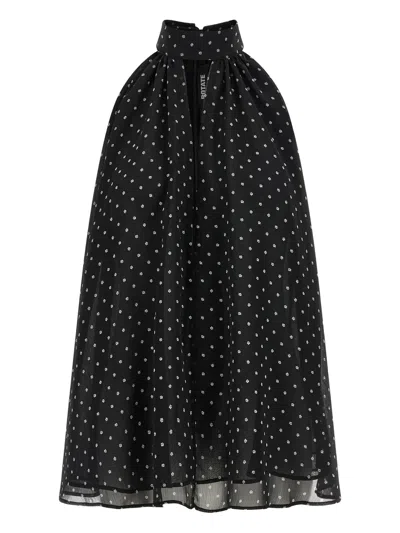 Rotate Birger Christensen Rotate Sleeveless High Neck Top With Bow Tie Detail In Multi