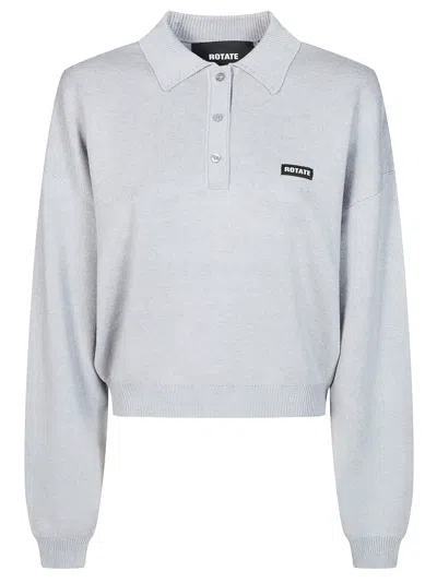 Rotate Birger Christensen Rotate Slim Fit Polo Sweater For Women In Gray