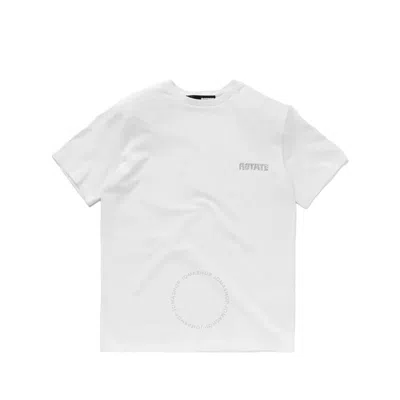 Rotate Birger Christensen Rotate Straight Logo Embellished T-shirt In White