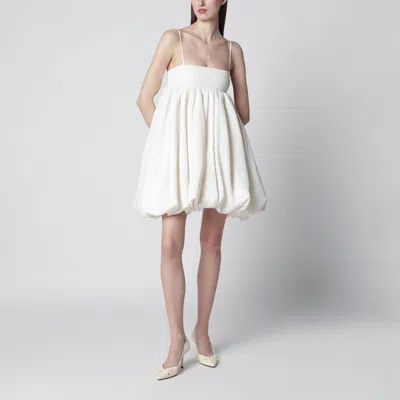 Rotate Birger Christensen Rotate Strapless Satin Balloon Mini Dress In White