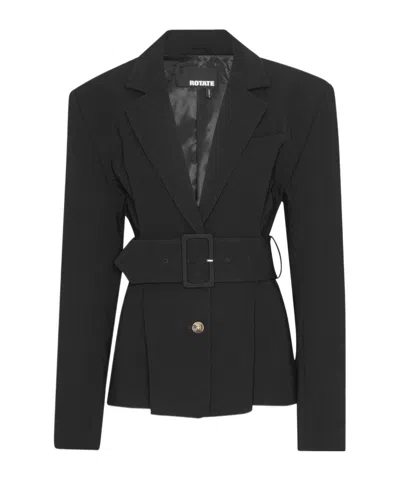 Rotate Birger Christensen Rotate Suiting Belted Blazer In Black