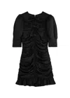 Rotate Birger Christensen Draped Satin Mini Dress In Black