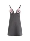 Rotate Birger Christensen Rotate Sunday Floral-appliquéd Satin Mini Dress