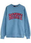 Rotate Birger Christensen Rotate Sunday Logo Cotton Sweatshirt In Blue