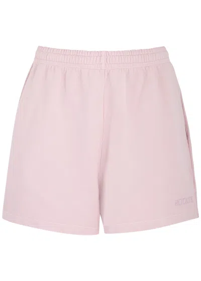 Rotate Birger Christensen Rotate Sunday Logo-embroidered Cotton Shorts In Pink