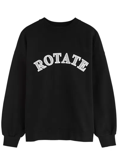 Rotate Birger Christensen Rotate Sunday Logo-embroidered Cotton Sweatshirt In Black