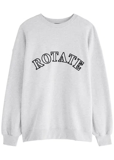 Rotate Birger Christensen Rotate Sunday Logo-embroidered Cotton Sweatshirt In Light Grey