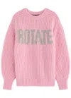 Rotate Birger Christensen Rotate Sunday Logo-intarsia Wool-blend Jumper In Lilac