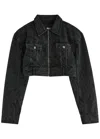 ROTATE BIRGER CHRISTENSEN ROTATE SUNDAY ZEBRA-PRINT CROPPED DENIM JACKET