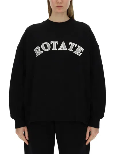 Rotate Birger Christensen Rotate Sweatshirt With Logo In Black