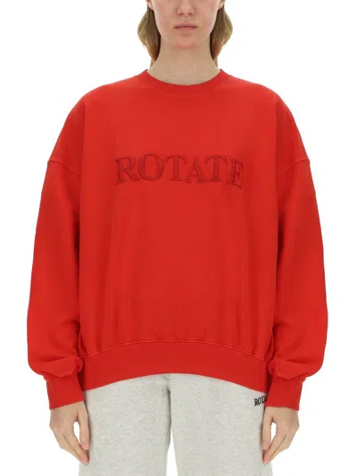 Rotate Birger Christensen Rotate Sweatshirt With Logo In Red