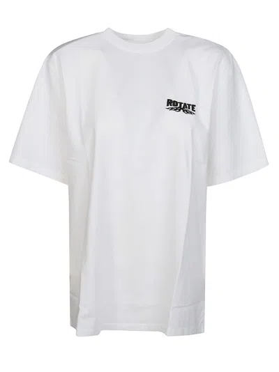 Rotate Birger Christensen Enzyme Logo-embroidered T-shirt In White