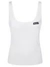Rotate Birger Christensen White Recycled Cotton Top With Deep Neckline In White