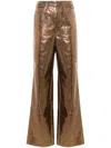 Rotate Birger Christensen High-waist Straight-leg Trousers In Brown