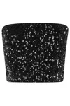 Rotate Birger Christensen Rotate Top Crop Sequins In Black