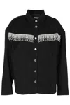 Rotate Birger Christensen Rotate Overshirt With Crystal Fringes In Black