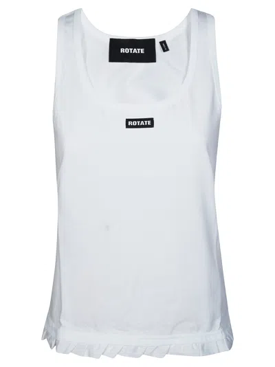 Rotate Birger Christensen Rotate Volant Logo Women's Tank Top In Bianco