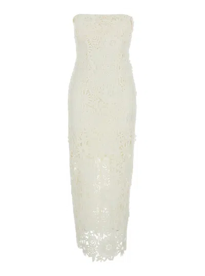 Rotate Birger Christensen Rotate White Long Dress With Back Slit