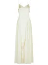 Rotate Birger Christensen Rotate White Polyester Evening Dress With Lace Accents In White