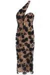 Rotate Birger Christensen Maxi Mesh Dress With Beads Embellishments In Neutral