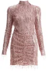 Rotate Birger Christensen Sequin Fringed Mini Dress In Pink