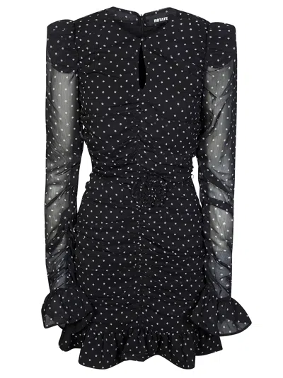 Rotate Birger Christensen Rotate Women's Mini Suit With Polka Dot Print In Black