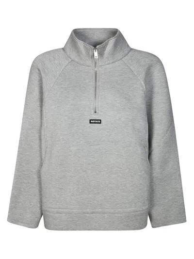 Rotate Birger Christensen Rotate Women's Scuba Half Zip Jacket In Gray