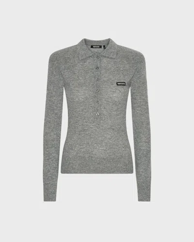 Rotate Birger Christensen Rotate Wool Longleeve Polo In Gold