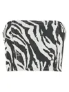 Rotate Birger Christensen Emili Zebra Print Organic Denim Tube Top In White/black