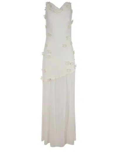 Rotate Birger Christensen Floral Embellished Dress In Neutral