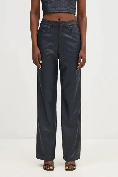 Rotate Birger Christensen Rotie Faux Leather Pants In Navy In Blue