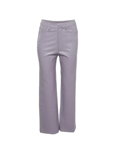 Pre-owned Rotate Birger Christensen Rotie Faux-leather Trousers In Purple