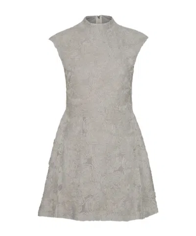 Rotate Birger Christensen Round Neck Dress In Gray