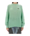 Rotate Birger Christensen Womens Grayed Jade Relaxed-fit Brand-patch Recycled Polyamide-wool Blend J In Green