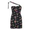 Rotate Birger Christensen Rotate Ruched Chiffon Mini Dress In Shining Rose + Midnight Navy Comb.