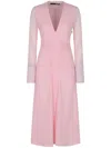 Rotate Birger Christensen Ruched-detail Midi Dress In 粉色