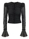 Rotate Birger Christensen Chiffon Ruched Top In Black