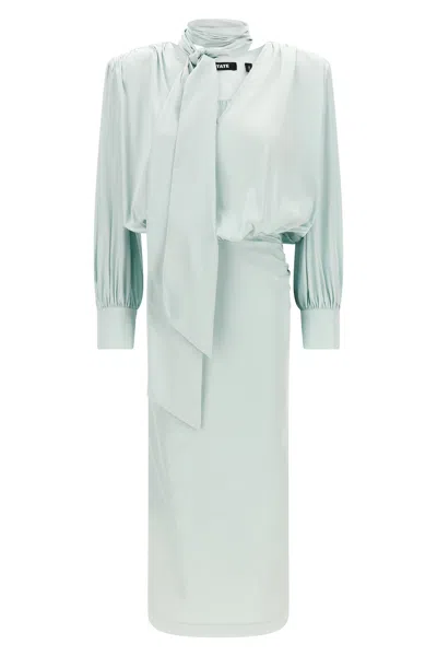Rotate Birger Christensen 'ruched Long' Dress In Green