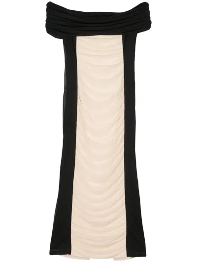 Rotate Birger Christensen Gerafftes Maxikleid In Schwarz